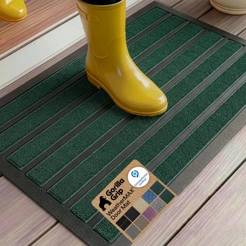 Miniatura 35 de Gorilla Grip WeatherMax - Tapete para todas las estaciones 100% impermeable, 17 x 29 pulgadas, goma natural duradera, resistente a manchas y Chevron