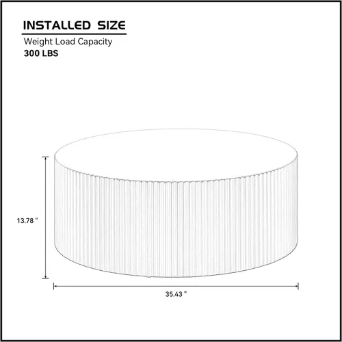 Miniatura 2 de Mesa de centro redonda blanca moderna grande redonda mesa auxiliar de madera para sala de estar, oficina, apartamento Redondo-35.43" Blanco
