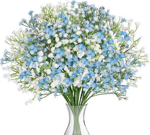 Miniatura 21 de N&T NIETING - Ramo de 10 flores artificiales de aliento de bebé, gypsophila falsa, toque real, arreglo de flores artificiales para bodas, fiestas