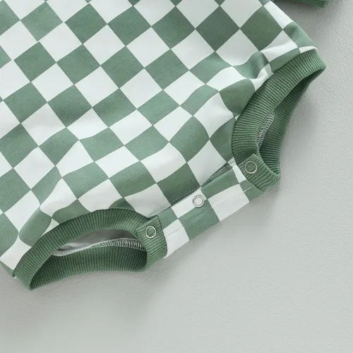 Miniatura 14 de Karuedoo Sudadera a cuadros para bebé niño y niña, mameluco de gran tamaño, manga larga, con burbujas, ropa neutra para otoño