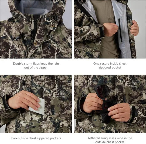 Miniatura 23 de BASSDASH Walker - Chaquetas transpirables e impermeables para pesca y caza con tela exterior silenciosa para hombres y mujeres en 7 tamaños