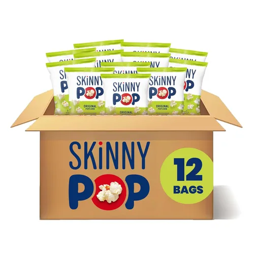 Miniatura 14 de SkinnyPop Palomitas de maíz, queso cheddar blanco, grano entero, aperitivo sin lácteos, bolsas de 1 oz (12 unidades)