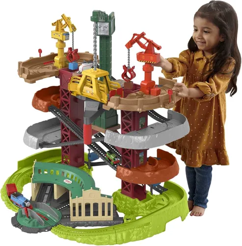Thomas & Friends - Juego de supertorre con trenes motorizados, grúas y pistas para niños de preescolar, a partir de 3 años