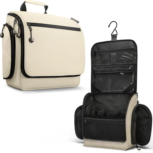 VENTURE 4TH Neceser de viaje colgante para mujeres y hombres - Organizador grande de artículos de tocador con 18 compartimentos, bolsa extraíble