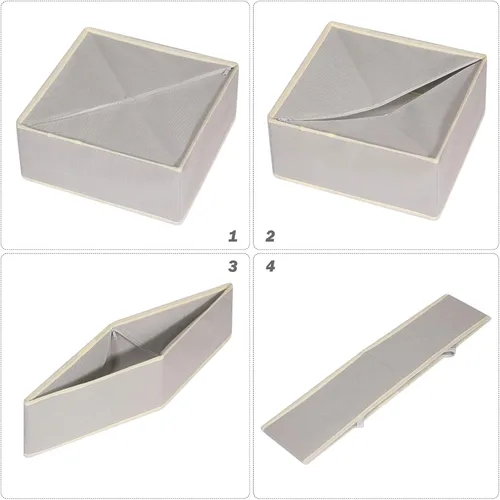 Miniatura 6 de DIOMMELL Paquete de 6 cajas de almacenamiento de tela plegables para armario, aparador, cajón, cestas de tela, contenedores divisores para ropa