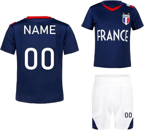 Miniatura 75 de Cnins Camisetas de entrenamiento de fútbol para niños de 2 a 14 años, trajes de práctica para niños y niñas con colores del equipo nacional
