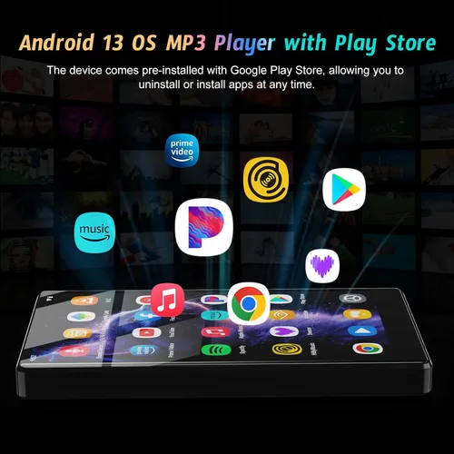 Miniatura 3 de 96GB MP3 Player with Android 13 OS, 5" MP3 Player with Bluetooth and WiFi, 1080P HD MP4 Player, Music Player Preloaded with Spotify, Audible, and