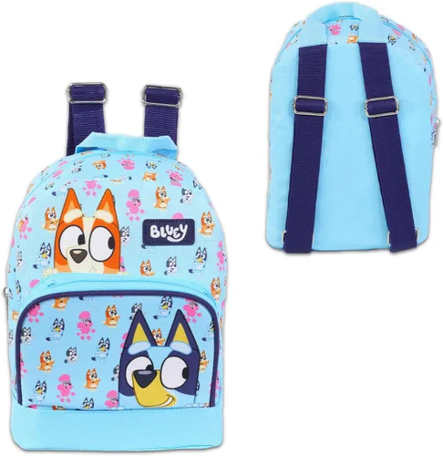 Miniatura 3 de Bluey Paquete de mini mochila Mochila de lona de 10 pulgadas con bolsillo frontal y botella de agua Juego de mochila Bluey y Bingo para niños
