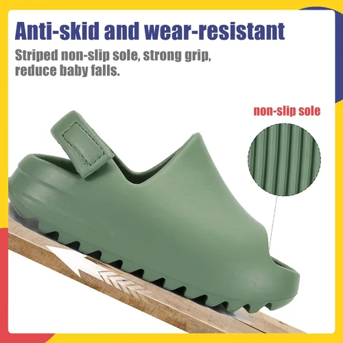 Miniatura 3 de AIMINUO Sandalias de verano para niños pequeños, sandalias antideslizantes para la ducha, playa, piscina, sandalias blancas para niños y niñas