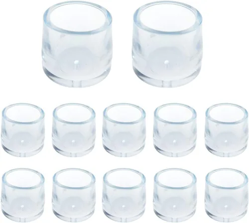 Semetall 12 tapas de silicona de 0.83 pulgadas para patas de silla, protectores de suelo, fundas redondas para pies de mesa, para evitar arañazos y