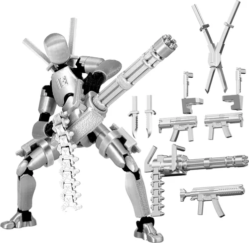 Miniatura 12 de Gatling Gun T13 Titan 13 Juego de Figuras de Acción【Ensamblado】, Figura de Acción de Robot Impresa en 3D robo 13 Juguetes Fidget de Acción Figura