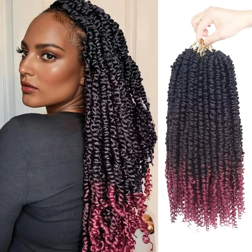 Miniatura 66 de Bileaf Cabello de Ganchillo Passion Twist Pre-retorcido de 10 Pulgadas, 8 Paquetes de Ganchillo Passion Twist, Cabello Corto Passion Twist