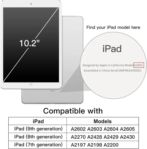 Miniatura 2 de JETech Funda giratoria para iPad 9/8/7 (10.2 pulgadas, modelo 2021/2020/2019, 9ª/8ª/7ª generación) con soporte para lápiz, rotación de 360 grados