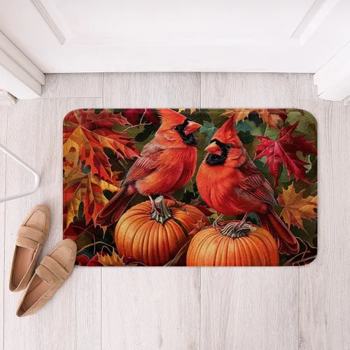 Miniatura 15 de Erosebridal Thanksgiving Turkey Bathroom Rugs - Fall Leaves Pumpkin Bath Mat for Kids Adults, Vintage Autumn Harvest Door Mat 16 x 24 Inch Rustic