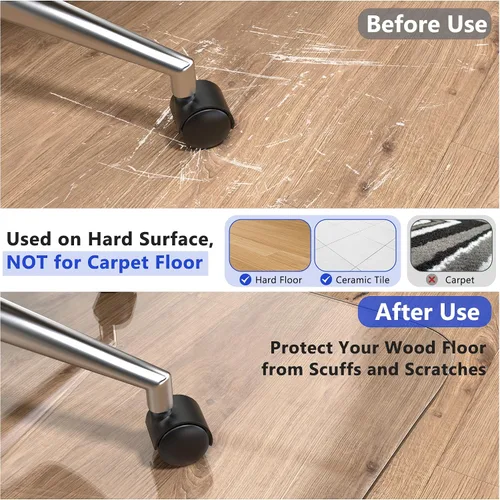 Miniatura 2 de Tapete para silla de oficina para suelo de madera dura, 36 x 48 pulgadas, PVC transparente para silla de escritorio – Protector de suelo resistente