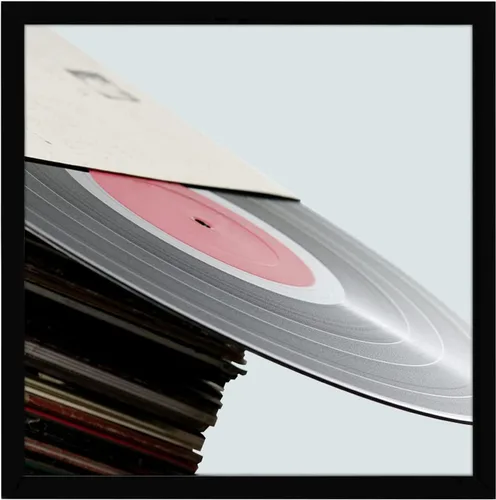 Miniatura 25 de eletecpro Marcos de discos de vinilo de 7 x 7 pulgadas para galería, decoración de pared negra resistente y ligera, marcos LP fáciles de colgar, se