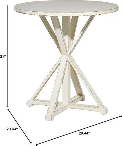 Miniatura 9 de Deco 79 Mesa auxiliar de madera para mesa auxiliar, mesa auxiliar de 29 x 29 x 31 pulgadas, color blanco