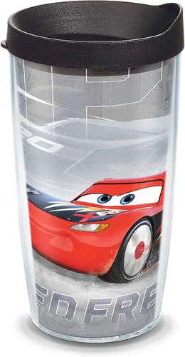 Tervis Vaso aislado de doble pared de Disney Pixar hecho en Estados Unidos – Cars Speed Frenzy mantiene las bebidas frías y calientes, 16 onzas,
