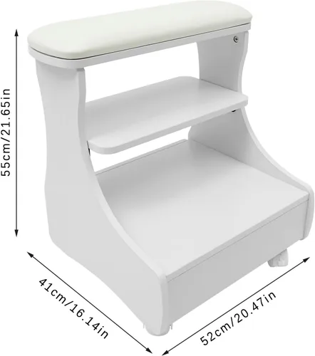 Miniatura 2 de LYNICESHOP Muebles de manicura de pedicura con reposapiés, carrito para baño de pies, taburete de pies con ruedas, herramienta de belleza