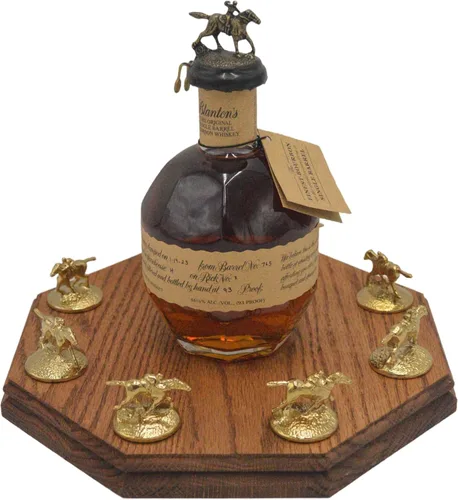 Elite Wine Racks - Exhibidor Iluminado de Tapones de Corcho de Bourbon Roble Octagonal, Compatible con Corchos de Blanton's, Blantons, Whiskey,