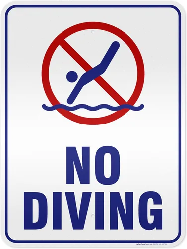 Miniatura 12 de Señal de no buceo, 12 x 18 pulgadas, HDPE de 55 mil de grosor (polietileno de alta densidad), fabricado en Estados Unidos por My Sign Center
