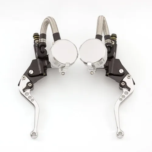 Miniatura 8 de Universal 7/8 "0.866 in motocicleta CNC cilindro maestro doble hidráulico freno embrague palancas kit depósito bomba para 125cc-500cc
