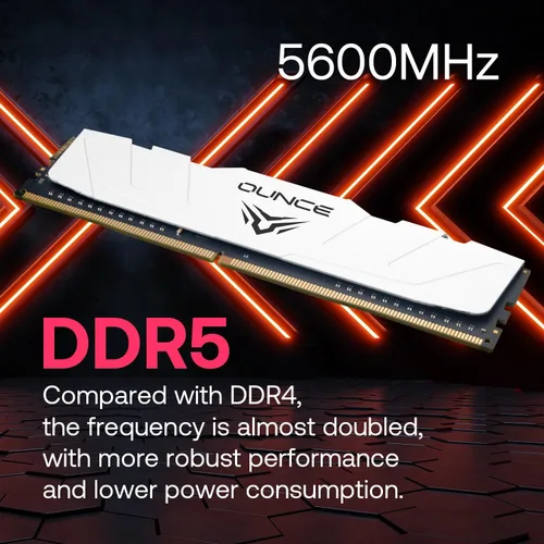 Miniatura 8 de DDR5 32GB 5600MHz RAM (16GB ×2) (PC4-44800) Memoria de computadora de escritorio (DIMM) CL42 (5600MT/s XMP3.0/Expo) con disipador de calor blanco