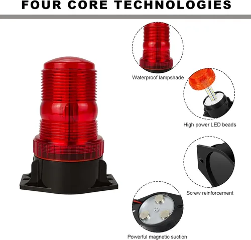 Miniatura 4 de KVAEY Luces estroboscópicas LED magnéticas, 30 luces LED de advertencia de seguridad para vehículo, faro intermitente de emergencia para carritos