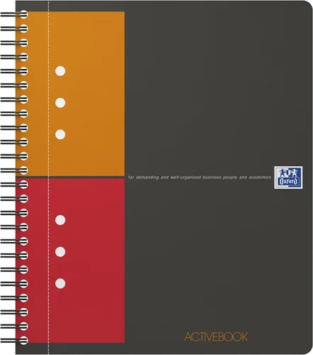 Miniatura 10 de Oxford International - Cuaderno activo con tapa de polietileno A4+, rayas estrechas con margen y perforado, incluye divisor reposicionable, 80