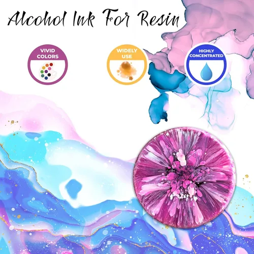 Miniatura 3 de FansArriche Tintas de Alcohol para Resina, Juego de 16 Colores de Tinta de Alcohol de Alta Concentración para Resina Epoxy, Tinta de Resina a Base