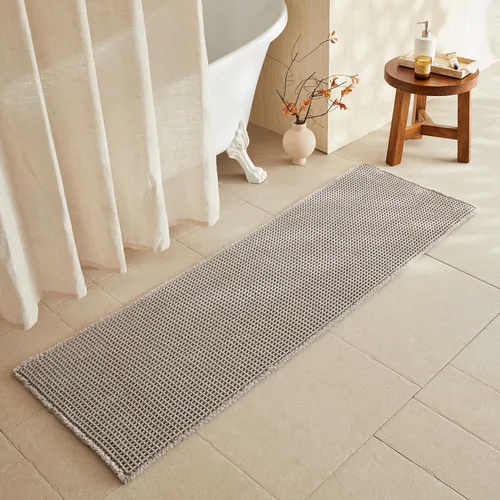 Miniatura 88 de TYUU Tapete de baño estilo gofre, tapete de baño bohemio, antideslizante, lavable, súper absorbente, de secado rápido, bonito tapete de baño
