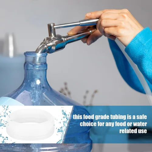 Miniatura 6 de Nuanchu Tubo de polietileno de 100 pies para pared, manguera translúcida blanca de grado alimenticio para agua, bomba de bebidas, cerveza casera