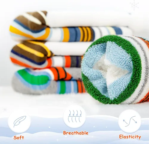 Miniatura 6 de Cimkiz Calcetines de esquí para niños, cálidos, térmicos, para nieve, esquí, snowboard, patinaje para niños y niñas, 2 pares3 pares