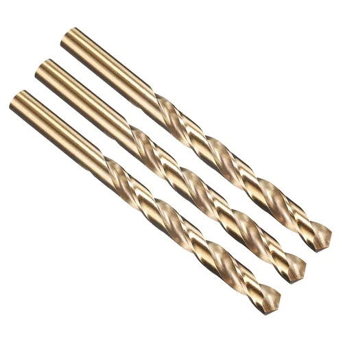 Miniatura 124 de PATIKIL Broca Jobber de 0.039 in, vástago recto M35 cobalto 5% acero de alta velocidad 135° acabado dorado para metal duro de acero inoxidable - 2