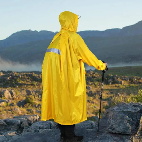 Miniatura 7 de Anyoo Poncho de lluvia con capucha, impermeable, ligero, para hombres, mujeres y adultos, con bolsillo para senderismo, camping, actividades al aire
