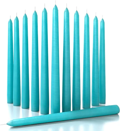 Miniatura 34 de CANDWAX Paquete de 12 velas cónicas rojas – Velas rectas sin goteo de combustión lenta sin perfume de 12 pulgadas – Ideal para mesa de comedor – Rojo