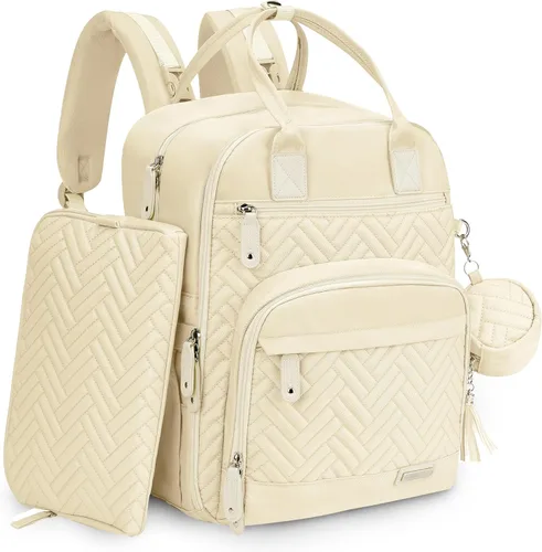 Miniatura 12 de iniuniu Mochila para pañales, kit 4 en 1, bolsas de bebé unisex grandes para niños y niñas, mochila de viaje impermeable con bolsa para pañales Azul