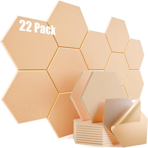 Miniatura 115 de Paquete de 12 paneles acústicos autoadhesivos de 12 x 10 x 0.4 pulgadas, paneles de espuma a prueba de sonido con alta densidad, diseño forrado