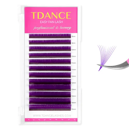 Miniatura 11 de TDANCE - Extensiones de pestañas con volumen y forma de abanico, rizado C CC D DD J B L, 0.03-0.12 mm de grosor, pestañas con volumen