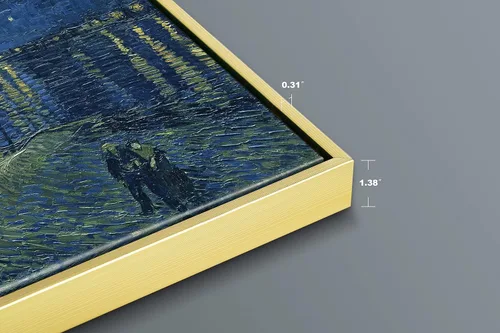 Miniatura 3 de Wieco Art Cuadro enmarcado dorado Noche estrellada sobre el Ródano Impresiones en lienzo Arte de pared de Van Gogh Pinturas reproducción Impresiones