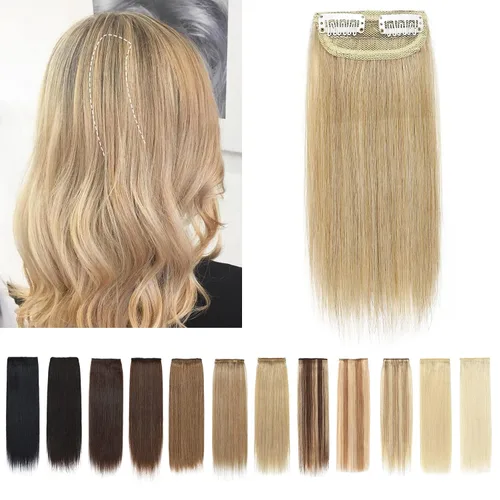 Miniatura 28 de SEGO 2 extensiones de cabello corto con clip de 4 pulgadas, 0.56 oz, 100% cabello humano para mujeres con cabello adelgazante que añade volumen