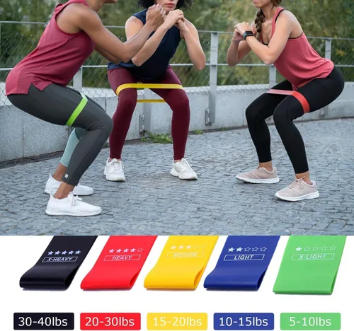 Miniatura 4 de Resistance Bands Set for Men and Women, Pack of 5 Different Levels Elastic Band for Home Gym Long Exercise Workout – Great Fitness Equipment for