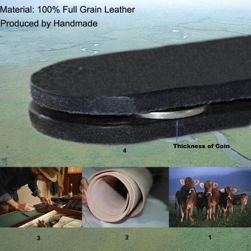 Miniatura 4 de CCW cinturón de cuero para portación oculta de arma de 1 1/2 pulgadas 100% de cuero grueso de grano completo para portar armas Negro 05