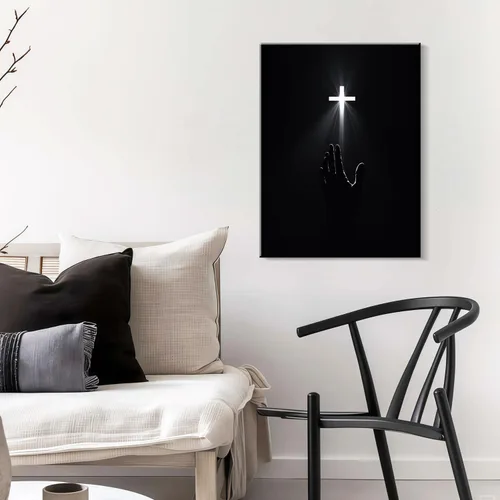 Miniatura 2 de Arte de pared cristiano enmarcado, póster de fe de redención, cruz y manos, impresión en lienzo en blanco y negro, pintura religiosa, imagen