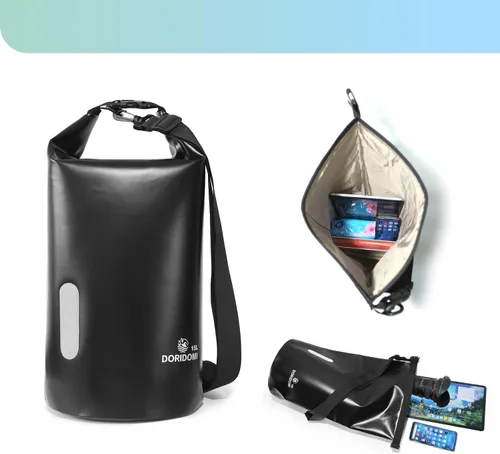 Miniatura 5 de Bolsas Faraday - Bolsa seca 15L negra impermeable con protección EMP, bolsa de blindaje de señal RFID para seguridad de productos electrónicos