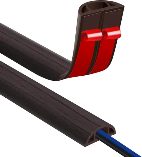 Miniatura 29 de JAHOMFAI Cubierta para cables de piso 1m de largo, cubiertas para cables en el suelo para proteger los cables y prevenir riesgos de caídas, fácil