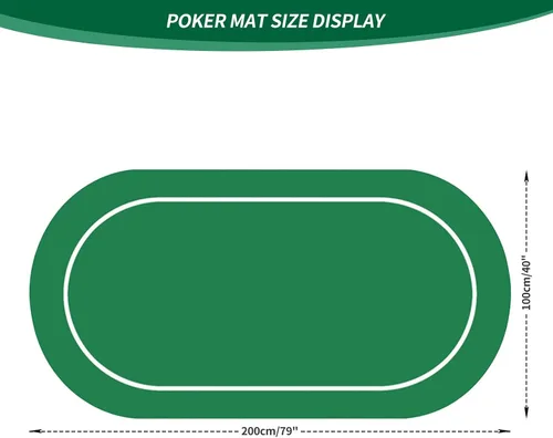 Miniatura 2 de nuveti 79 x 40 cartas de póquer plegables de Texas Poker con diseño de mesa, portátil, antideslizante, tapete de juego de mesa de goma suave