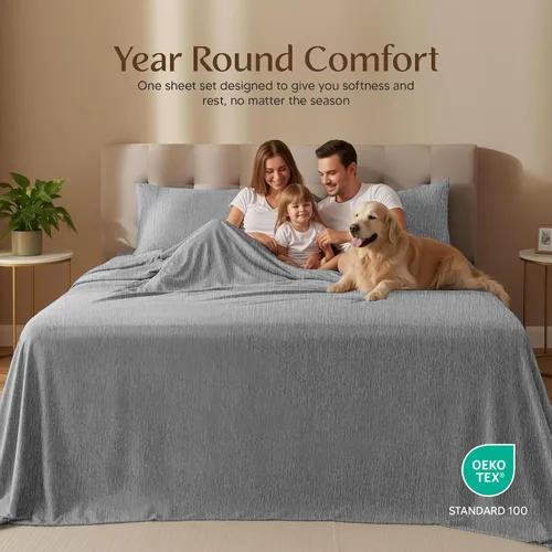 Miniatura 126 de Utopia Bedding Juego de sábanas Queen – Sábanas de 4 piezas para cama tamaño Queen, microfibra suave y transpirable, incluye 1 sábana bajera, 1 Gris