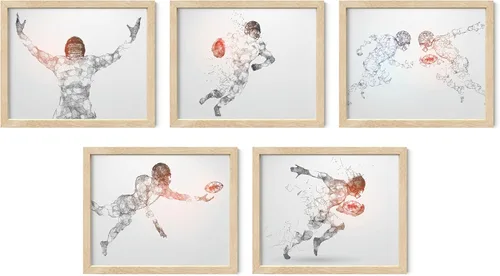 Miniatura 42 de Impresiones artísticas de fútbol americano para pared, juego de 5 (8x10) carteles de fútbol americano sin marco, decoración de sala de fútbol Niños