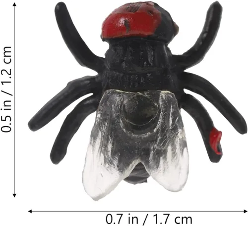 Miniatura 4 de 50 mini moscas de plástico: pequeñas moscas realistas para trucos de broma, broma de utilería de Halloween para fiestas de inocentes de abril